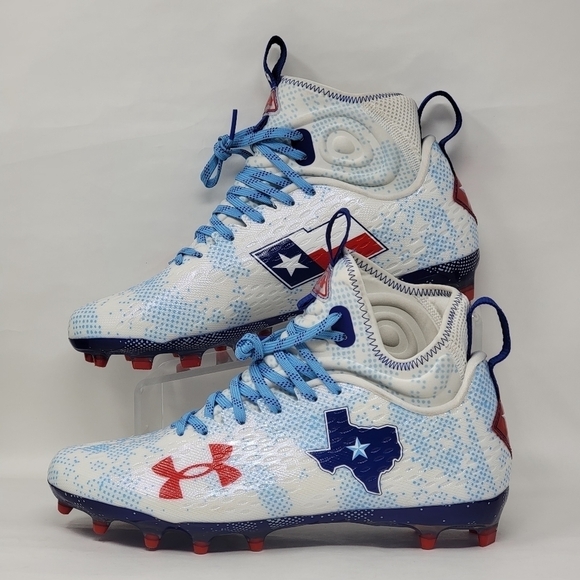 Under Armour Spotlight Lux 2 MC Men Size 9 3027041-100 TEXAS Football Cleats New main image 5